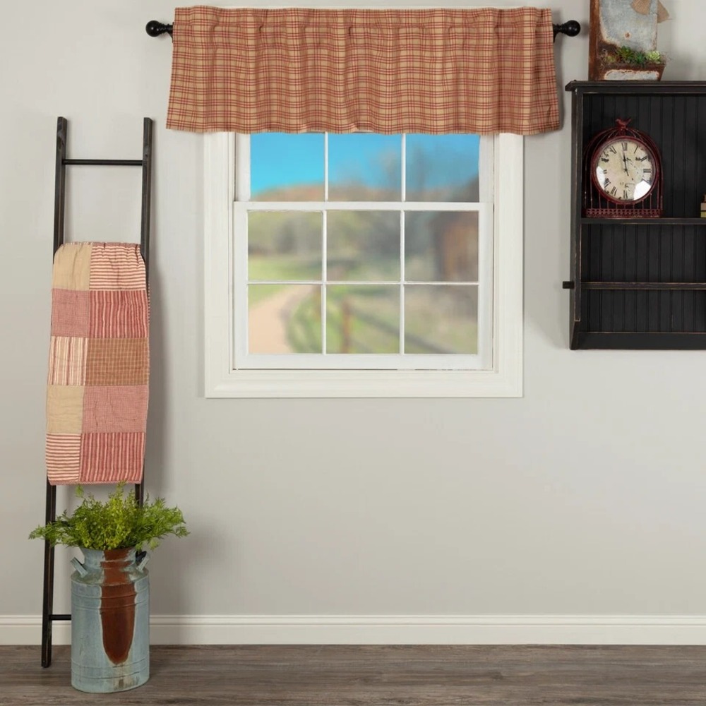 VHC‎ Sawyer Mill Red Plaid Valance 16x72"